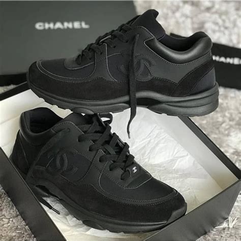 chanel triple black sneakers|authentic chanel sneakers.